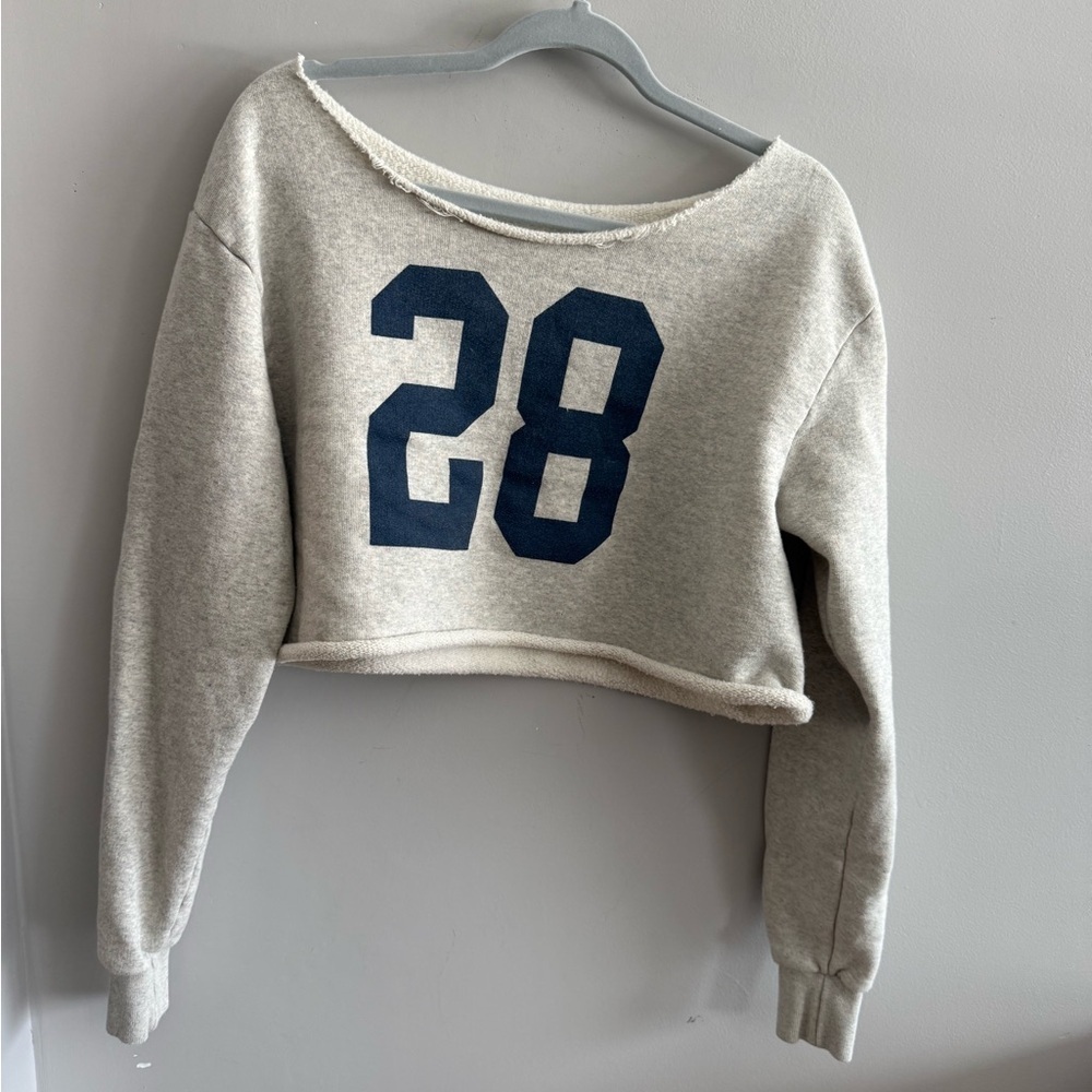 Brandy Melville Made in Italy Cropped 28 Varsity Sweatshirt One Size